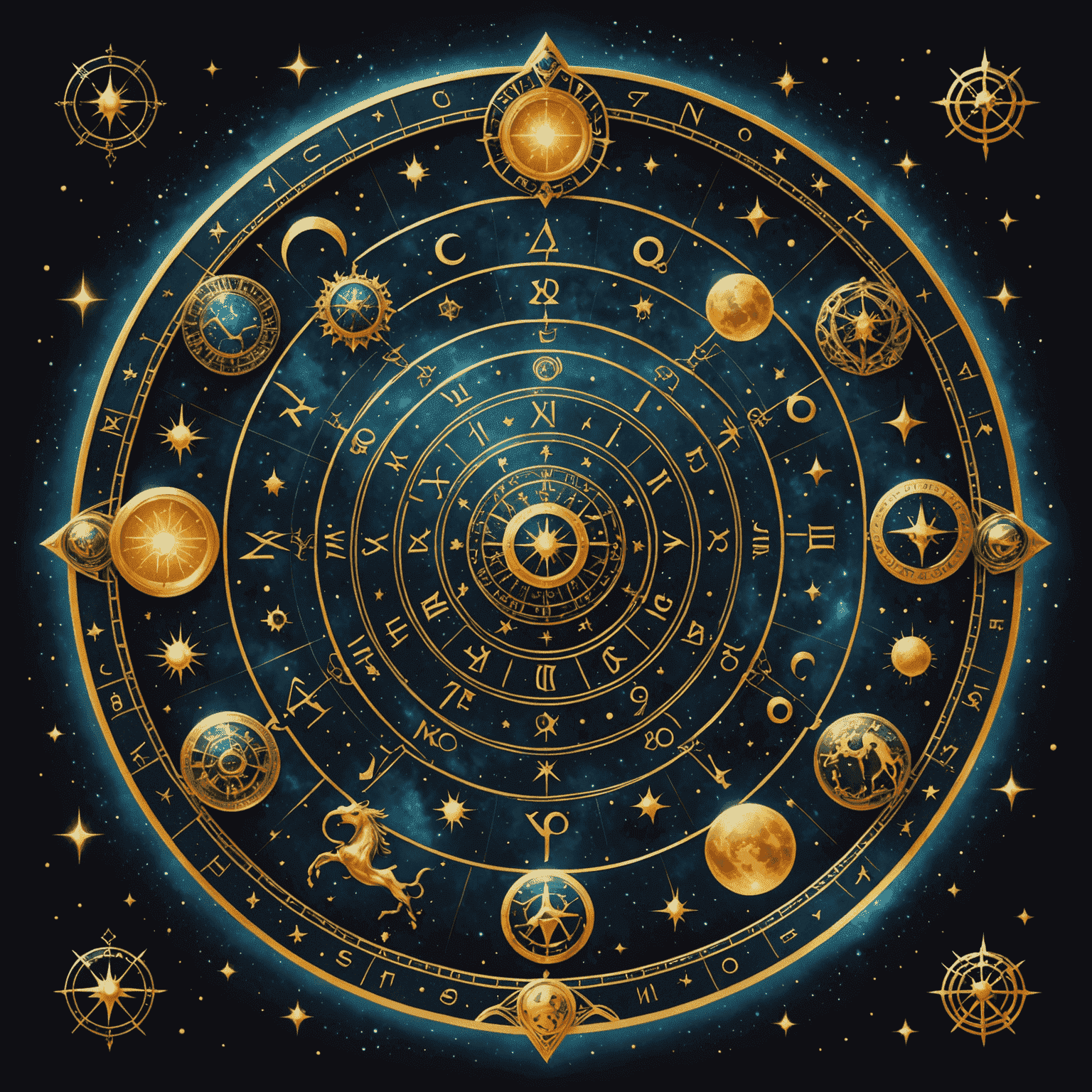 Mystischer Tierkreis Logo - Ein kosmisches Symbol mit Sternzeichen und Tarotkarten